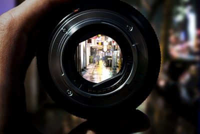 Image Reflected In Camera Lens